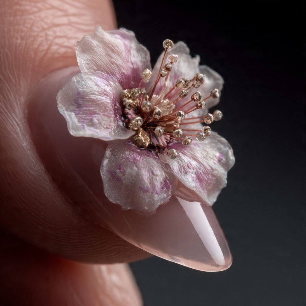 3D Floral Gel Nail Ideas for Spring
