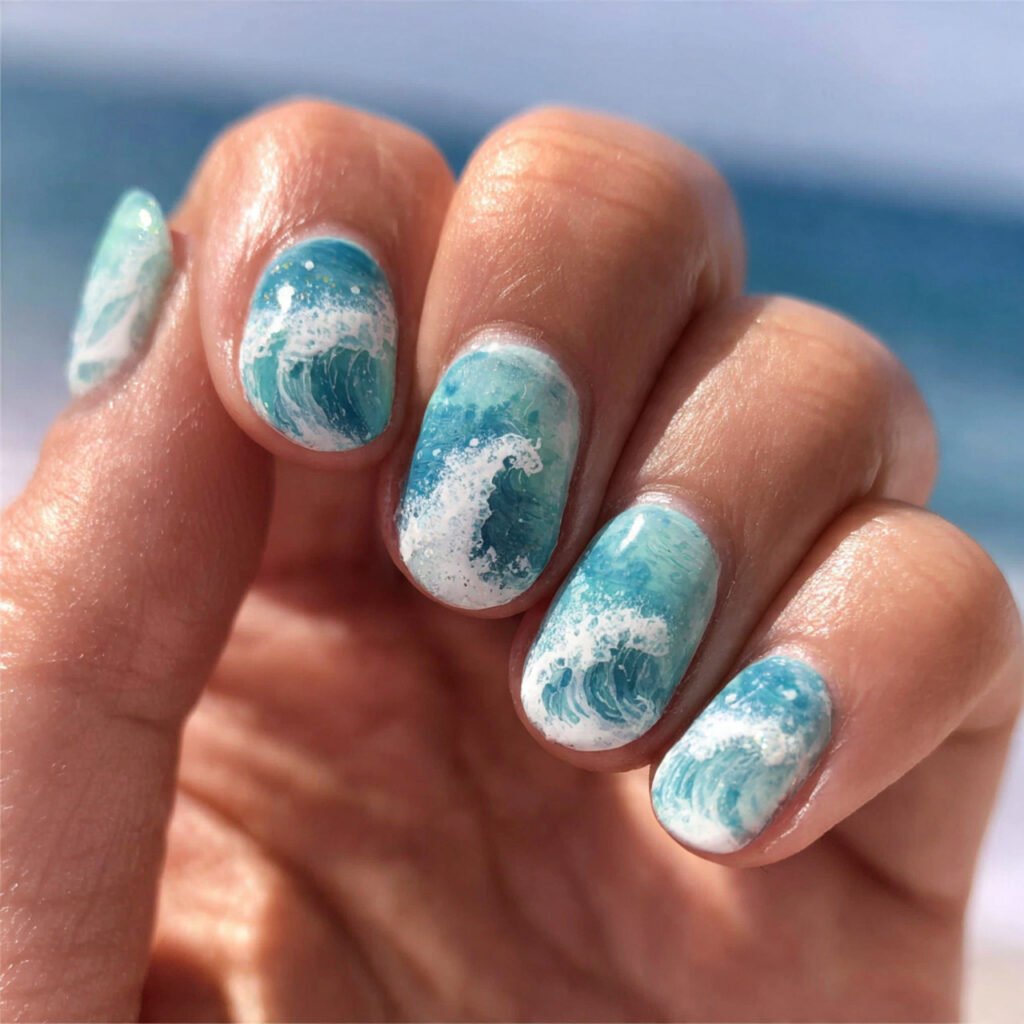 29 Fresh Summer Nails Ideas That Are Trending Right Now 5 Beach Wave Nails Ideas