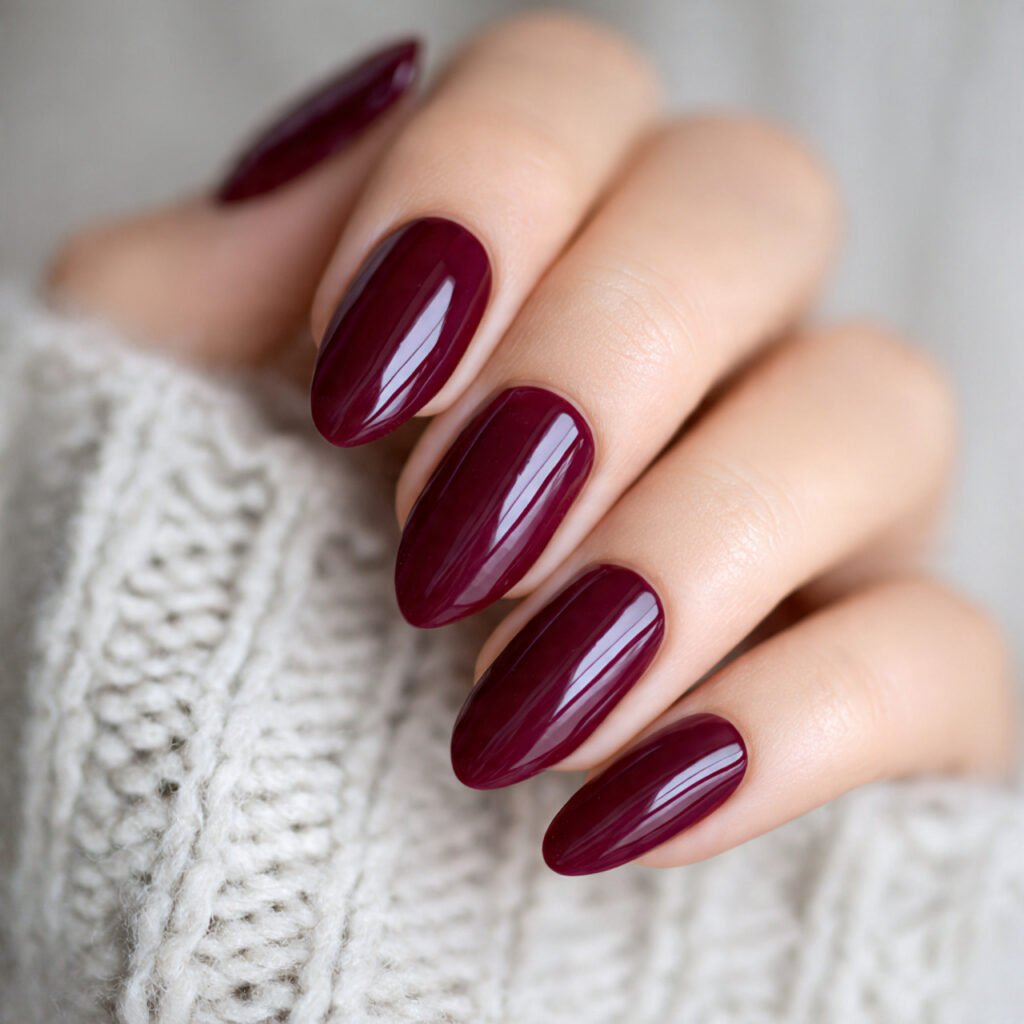 27 Stunning Thanksgiving Nail Ideas for a Festive Look 6 Deep Burgundy Nail Ideas