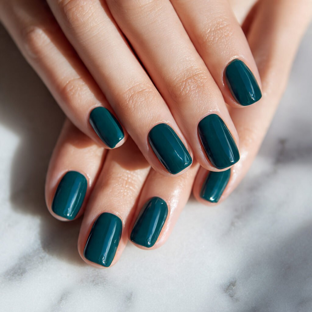 25 Awesome Summer Nails Square Designs That Make Every Outfit Better 6 Deep Teal Square Nails