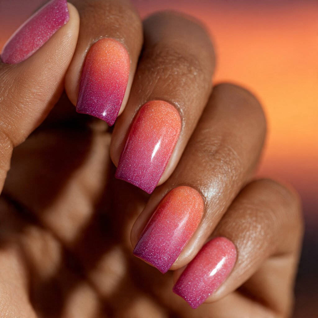 29 Fresh Summer Nails Ideas That Are Trending Right Now 6 Sunset Ombre Nails Ideas