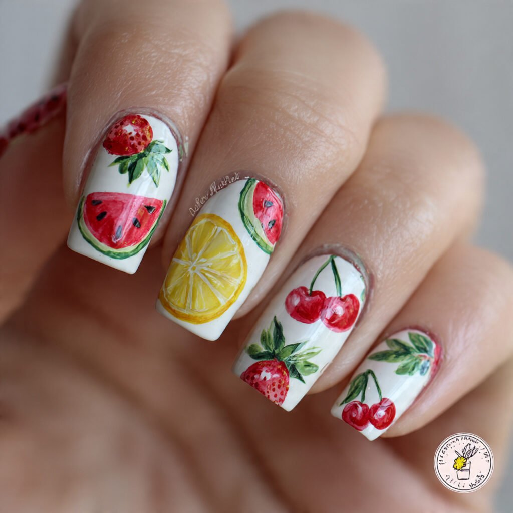 29 Fresh Summer Nails Ideas That Are Trending Right Now 7 Colorful Fruit Nails Ideas