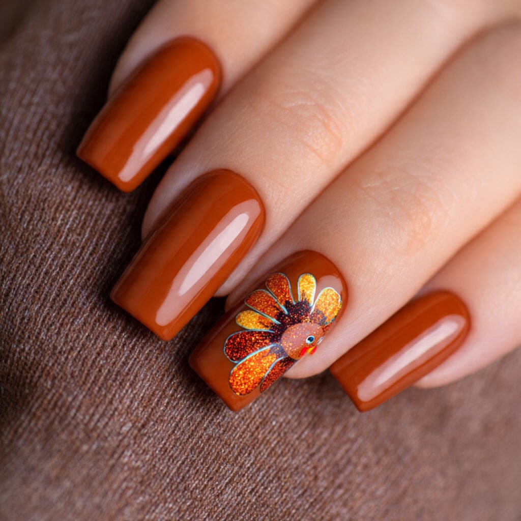 27 Stunning Thanksgiving Nail Ideas for a Festive Look 7 Turkey Nail Art Ideas