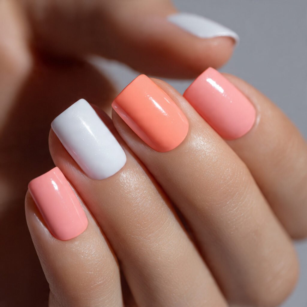 26 Summer Nails Simple Designs That Work for Any Occasion 5 Two-Tone Color Block
