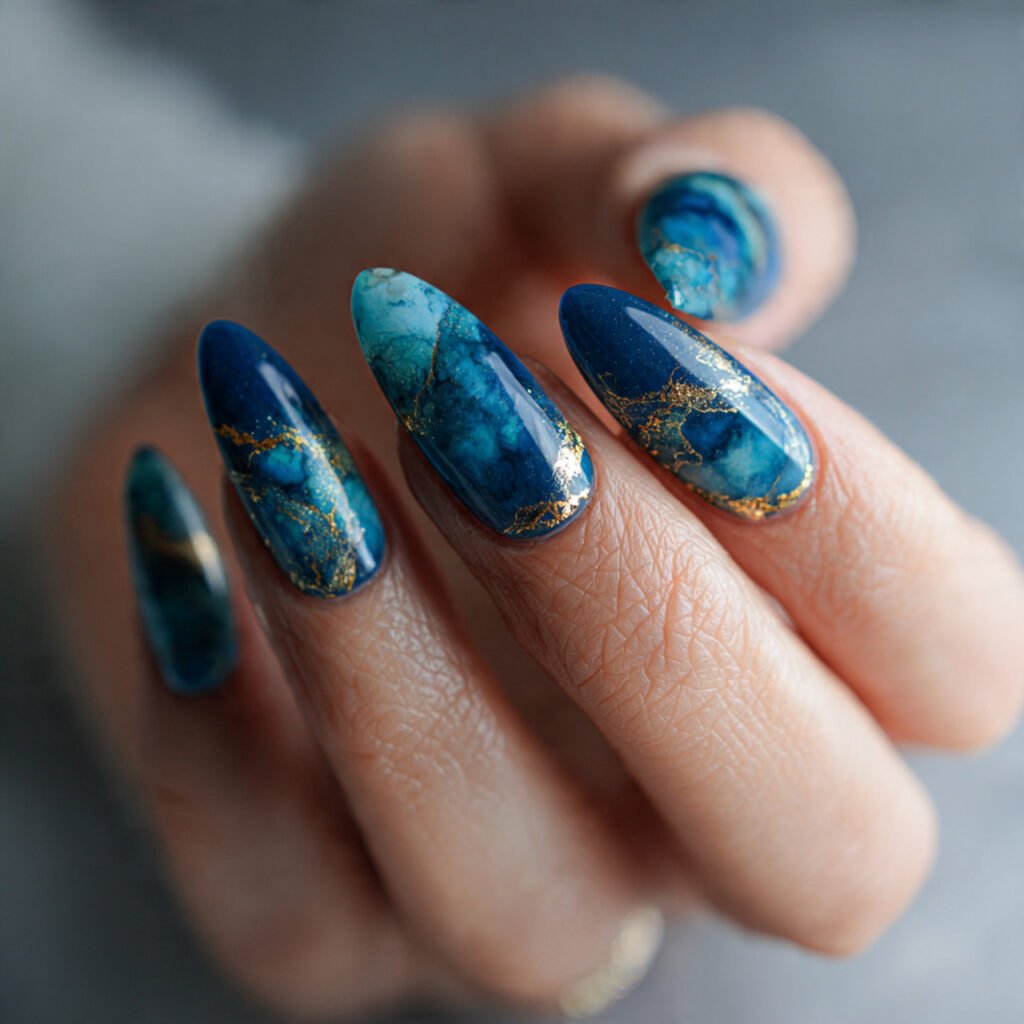 29 Fresh Summer Nails Ideas That Are Trending Right Now 8 Ocean Blue Nails Ideas