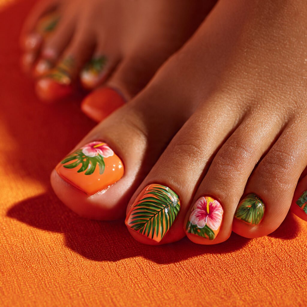 22 Best Summer Toe Nails Ideas for Every Vibe and Occasion 6 Tropical Vibes All Season Long