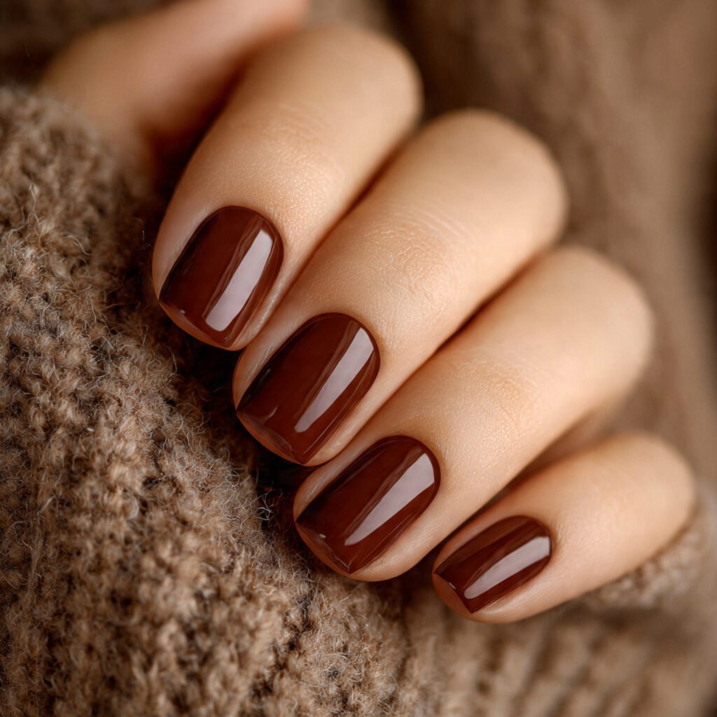 27 Stunning Thanksgiving Nail Ideas for a Festive Look 9 Rustic Brown Nail Ideas
