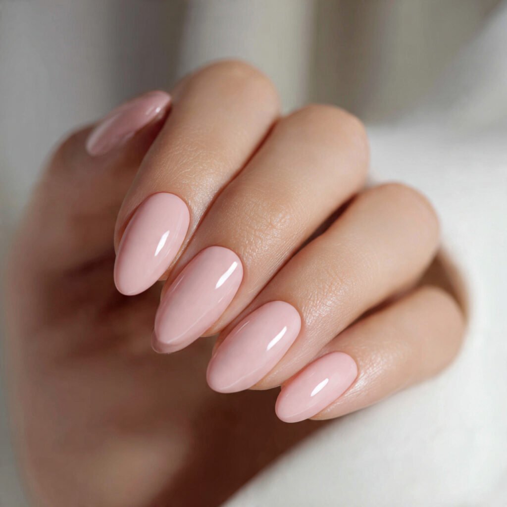 Soft Blush Bridal Nail Ideas