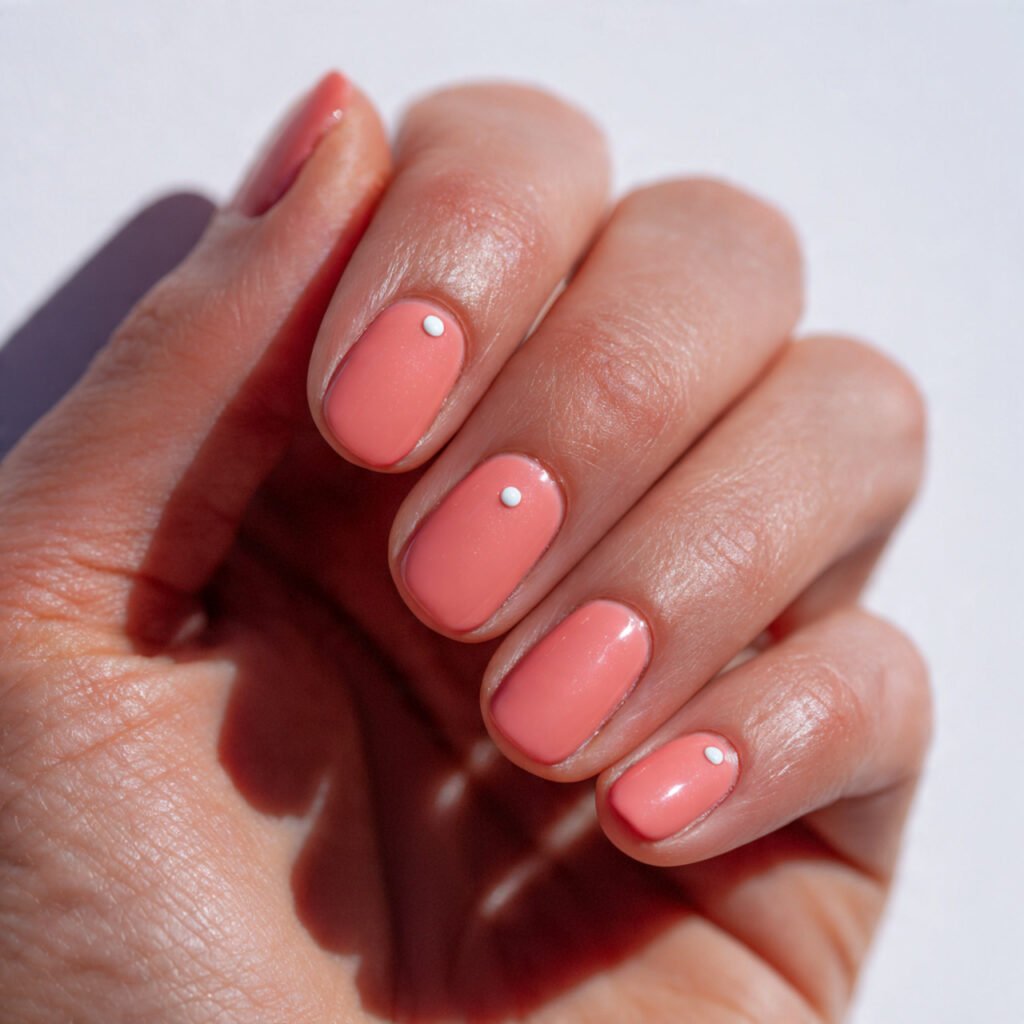 26 Summer Nails Simple Designs That Work for Any Occasion 8 Minimalist Dot Accent