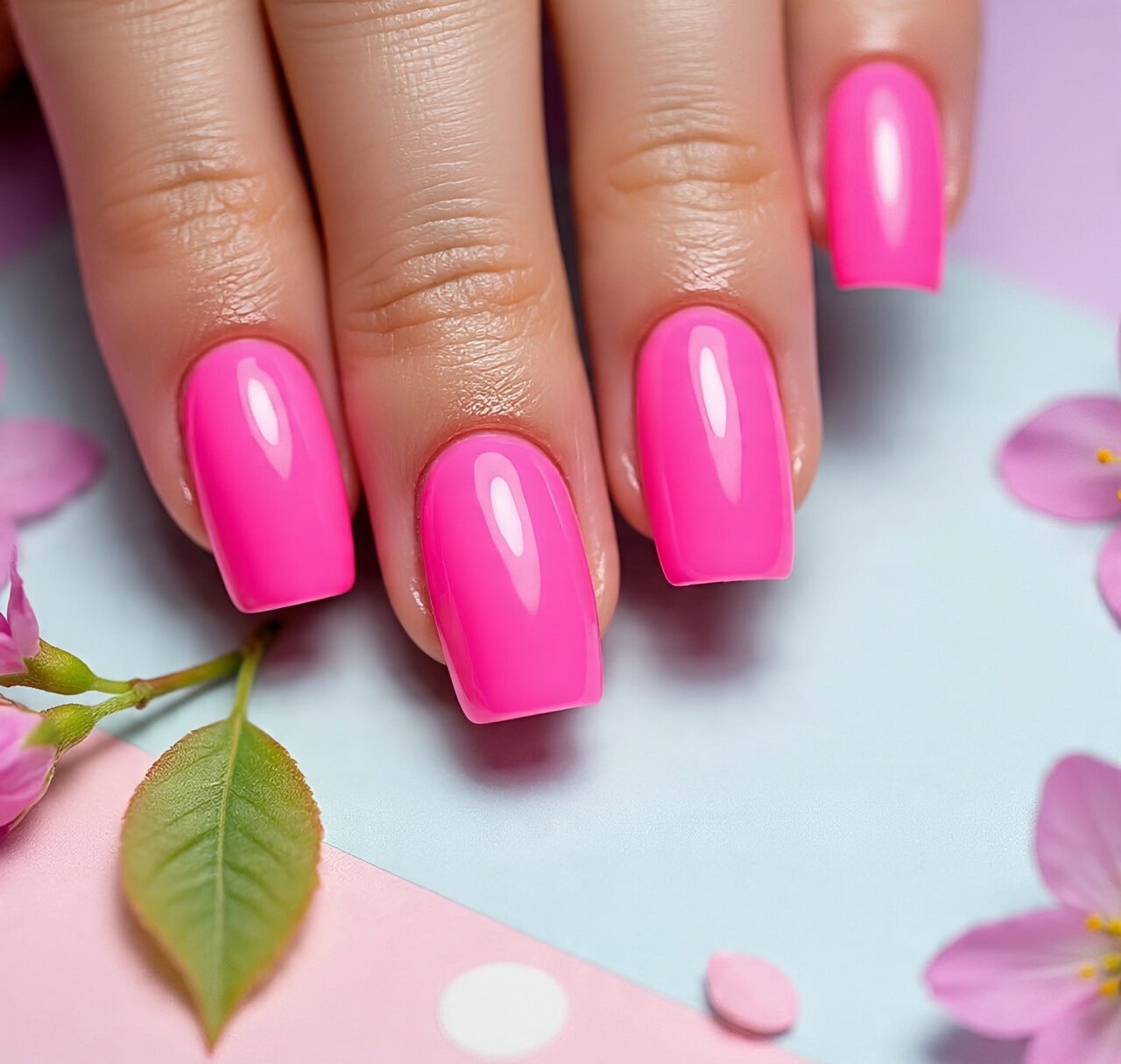pink spring nails