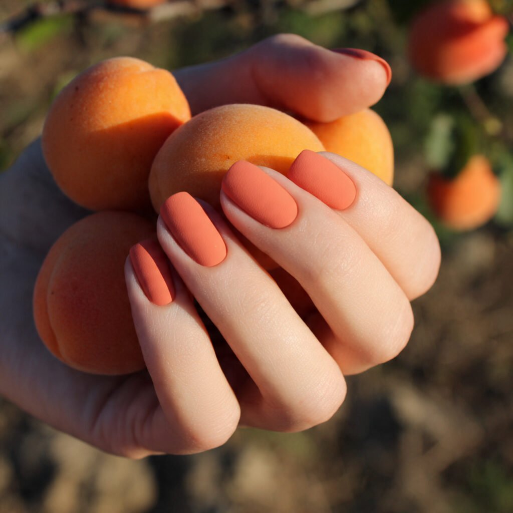29 Best Easter Nail Ideas for a Fresh Spring Look 29 Apricot velvet finish