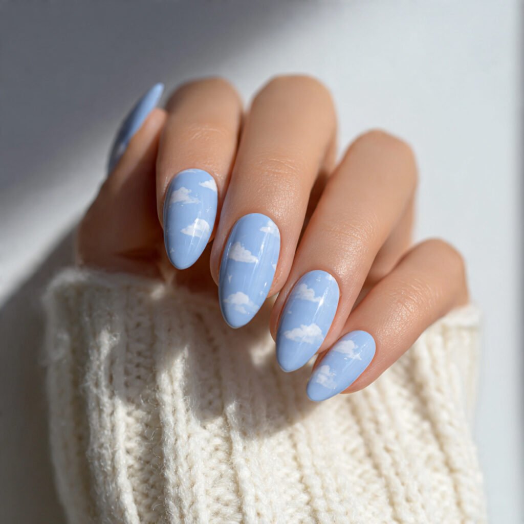 28 Easter Nail Ideas Spring Almond Looks You Will Obsess Over 23 Baby Blue Almond Nail Ideas