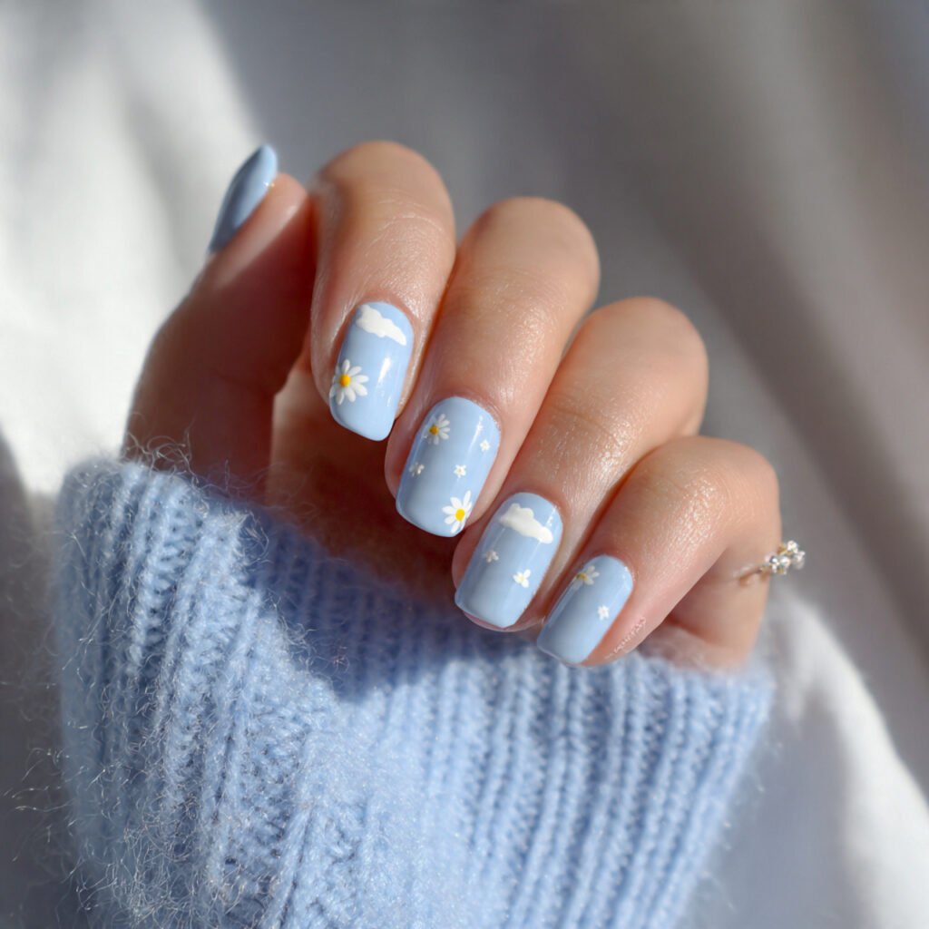 28 Stunning Easter Nail Ideas Pastel Designs You Need to Try Right Now 5 Baby Blue Pastel Nail Ideas
