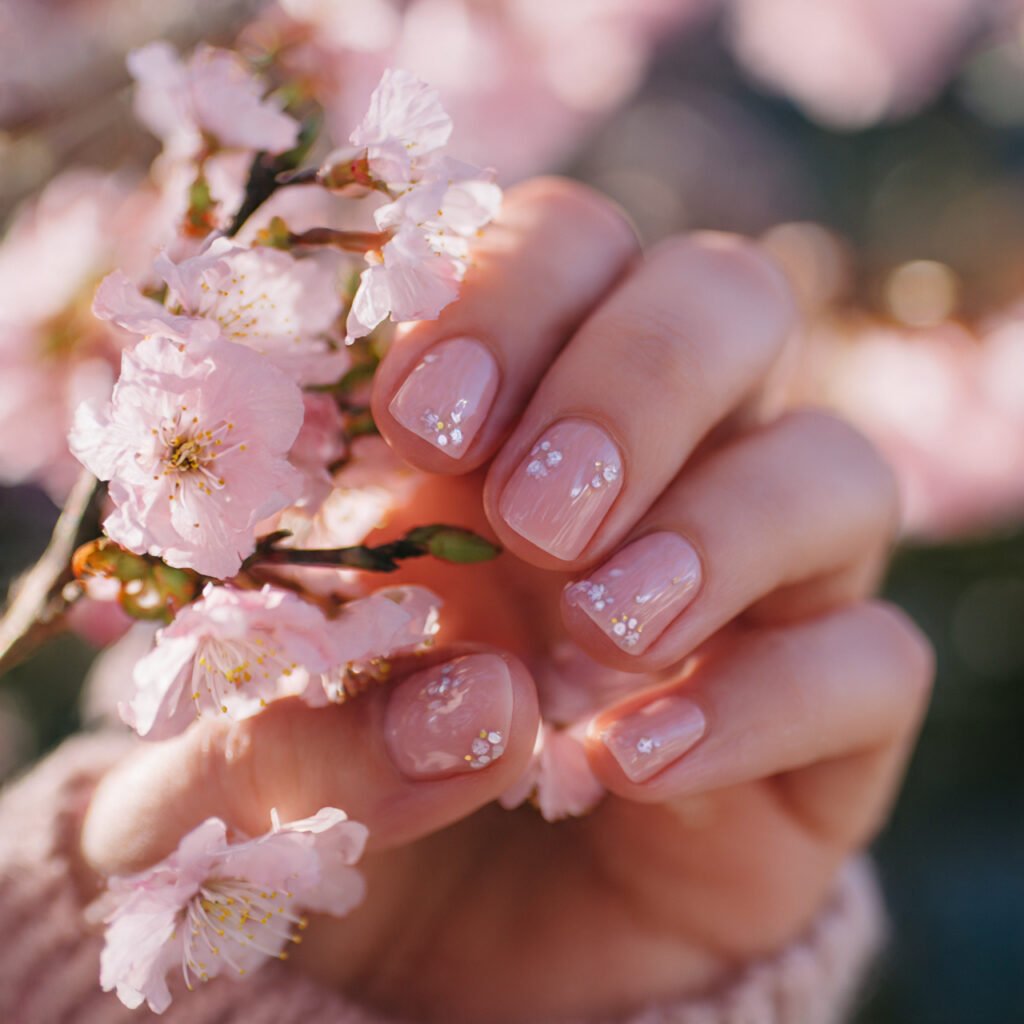 Baby Pink Floral Nail Ideas