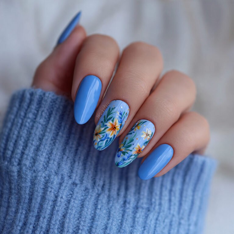 blue spring nails