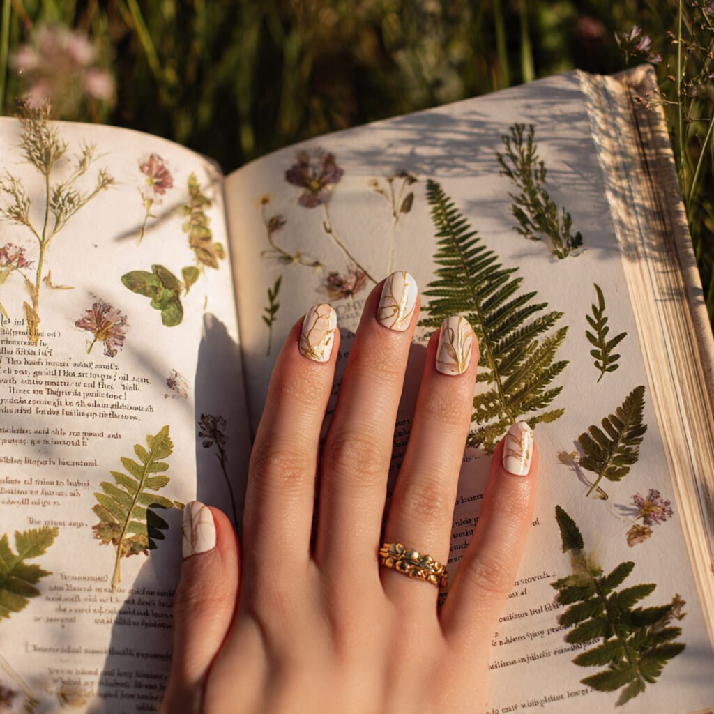 Botanical Gel Nail Ideas for Spring