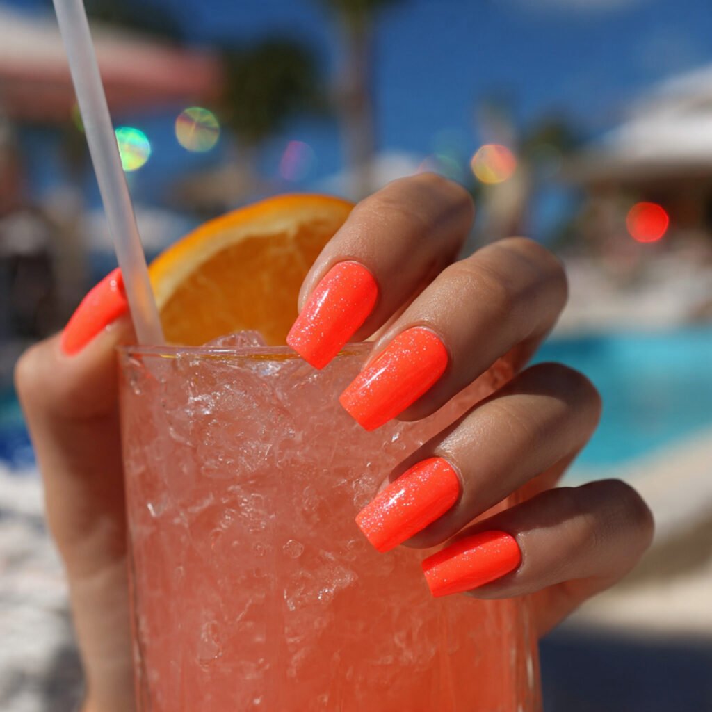 28 Top beach nail ideas: Stunning Designs for Summer 2026 5 Bright Neon Coral Ideas
