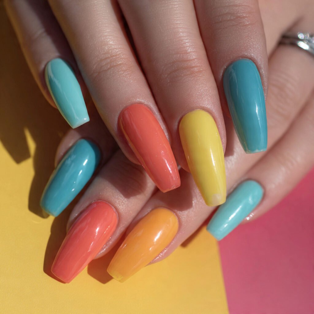23 Square Nail Ideas You’ll Want to Copy This Season 21 Bright summer vibe style