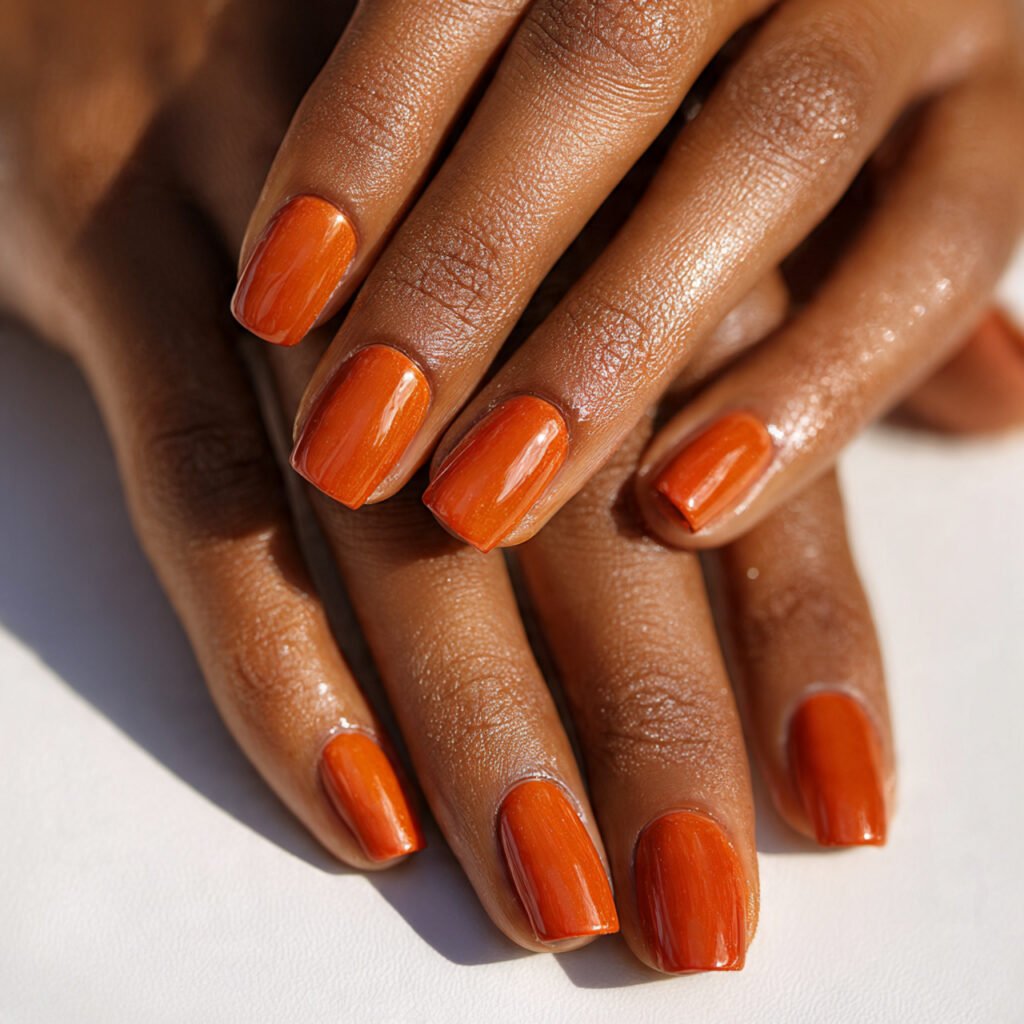 29 Fall Nail Ideas for Black Women From Burgundy to Gold Chrome 3 Burnt Orange Nail Ideas for Fall