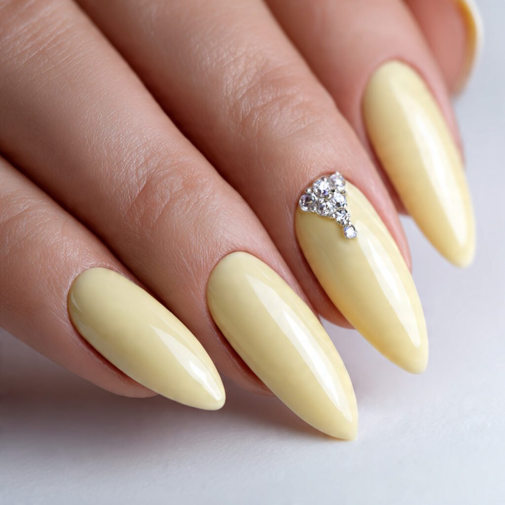 28 Fresh Butter Yellow Nail Ideas Every Nail Lover Needs to See 2 Butter Yellow Gel Nail Ideas