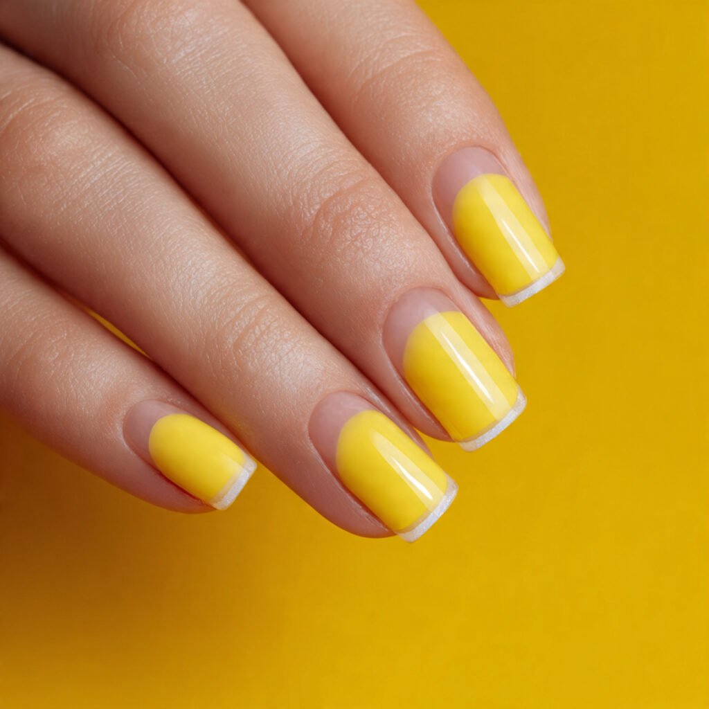 28 Fresh Butter Yellow Nail Ideas Every Nail Lover Needs to See 11 Butter Yellow Negative Space Nail Ideas