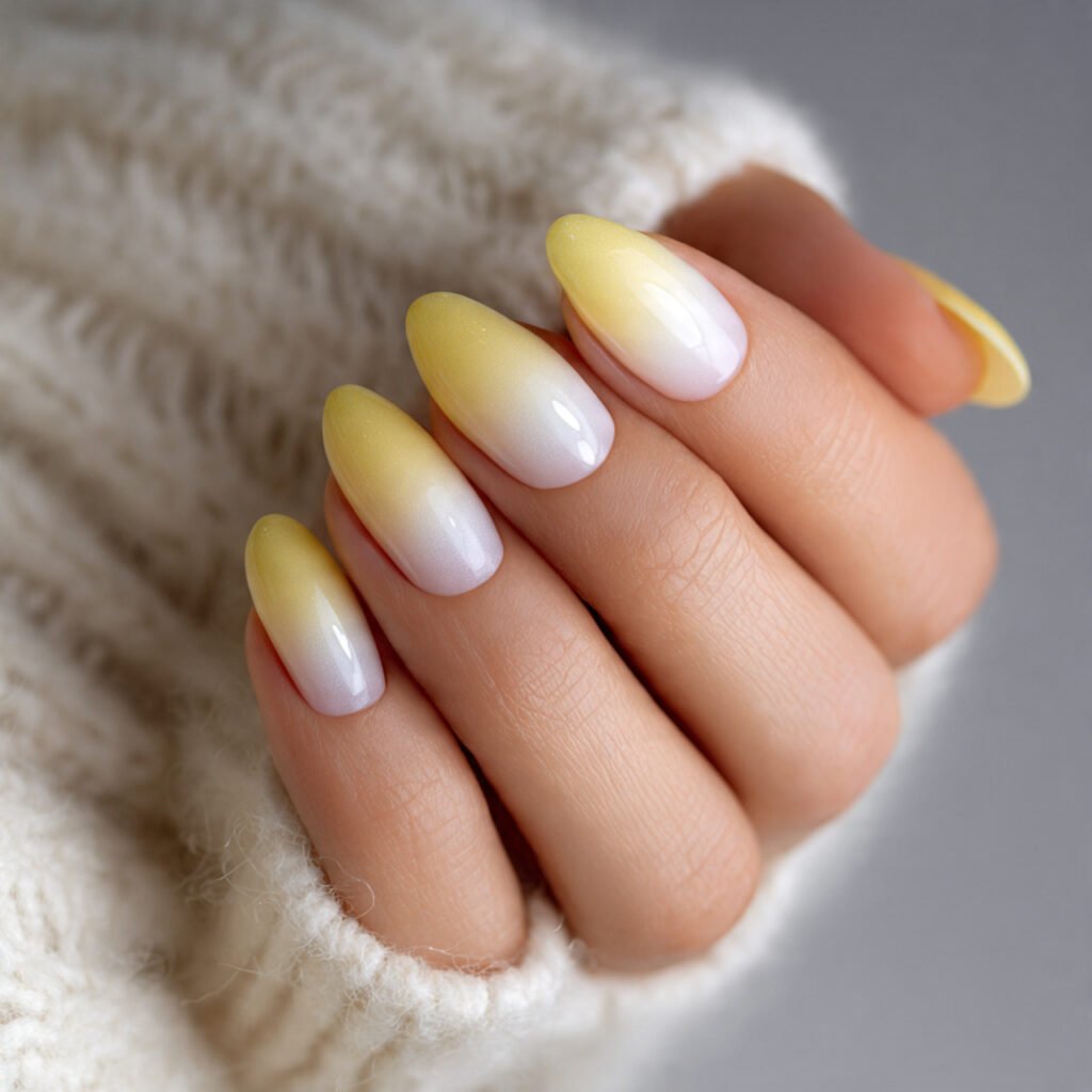 28 Fresh Butter Yellow Nail Ideas Every Nail Lover Needs to See 3 Butter Yellow Ombre Nail Ideas