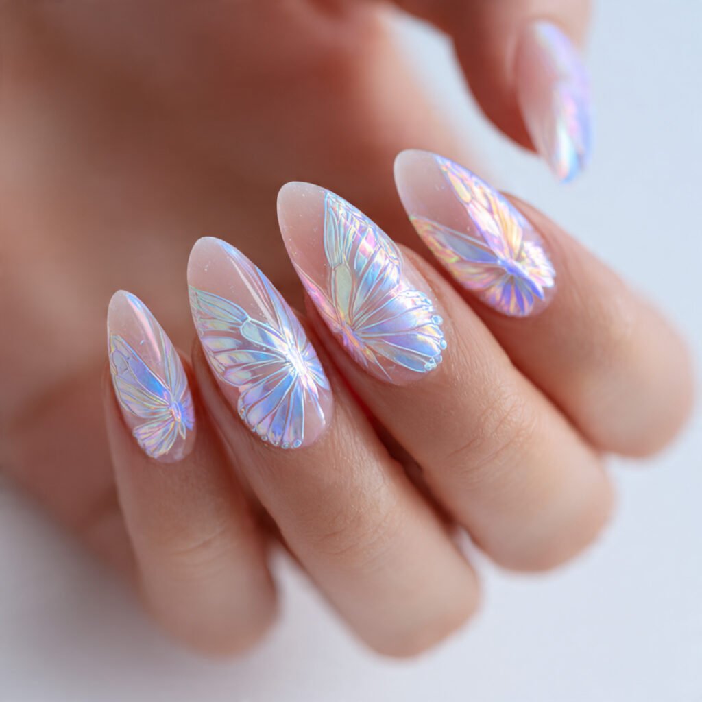 28 Easter Nail Ideas Spring Almond Looks You Will Obsess Over 11 Butterfly Almond Nail Ideas for Spring