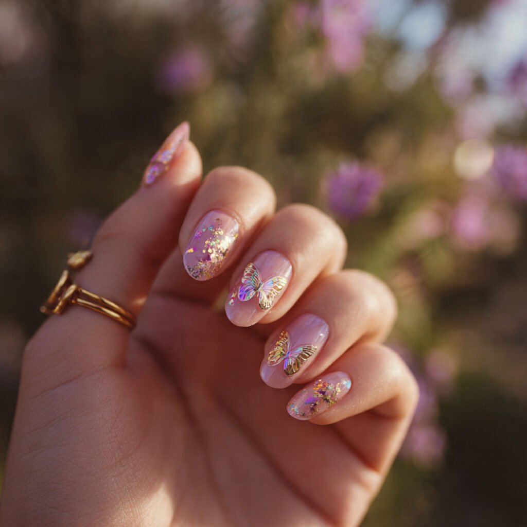 Butterfly Gel Nail Ideas for Spring