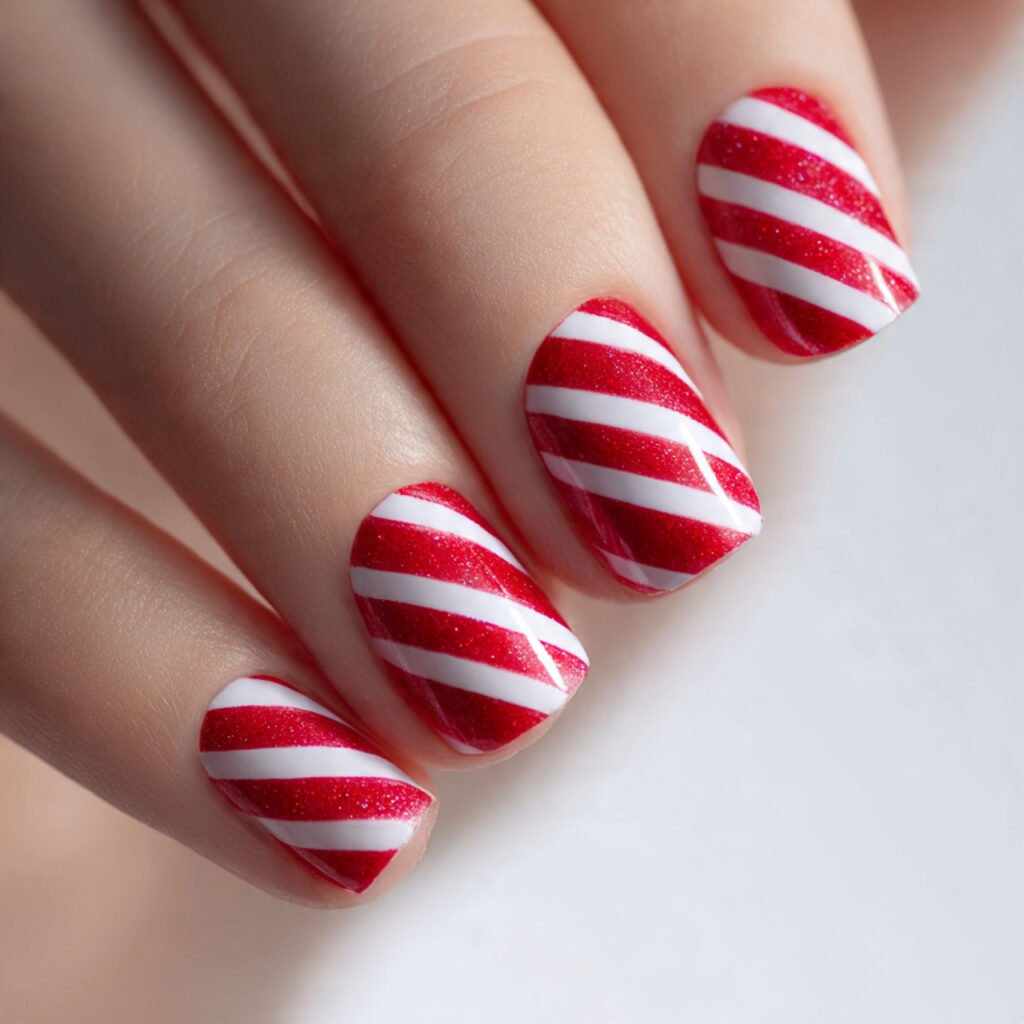 Candy Stripe Nails