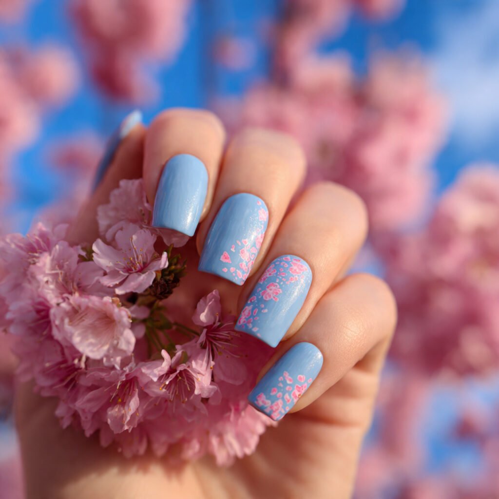 29 Best Easter Nail Ideas for a Fresh Spring Look 26 Cherry blossom petals