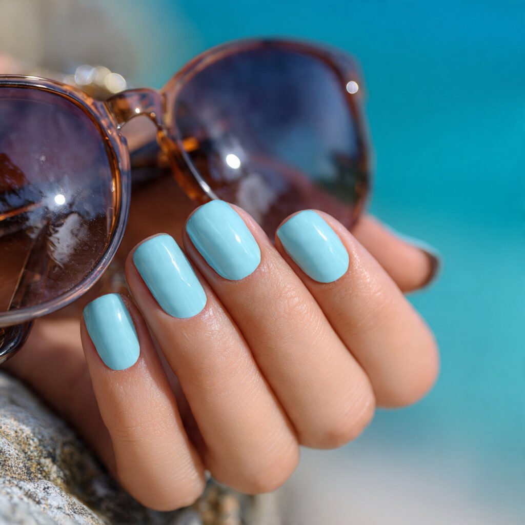 28 Top beach nail ideas: Stunning Designs for Summer 2026 28 Chic Short Square Aqua Ideas