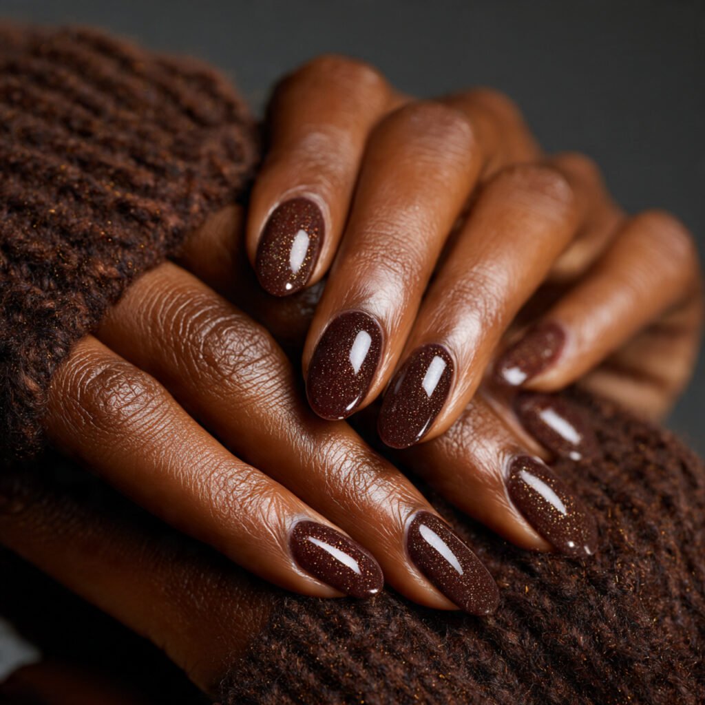 29 Fall Nail Ideas for Black Women From Burgundy to Gold Chrome 8 Chocolate Brown Nail Ideas