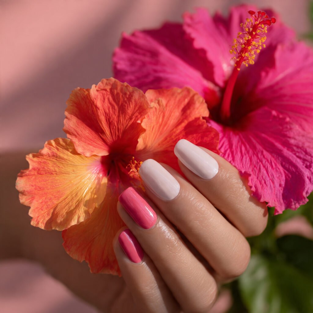 28 Top beach nail ideas: Stunning Designs for Summer 2026 3 Classic Tropical Hibiscus Ideas