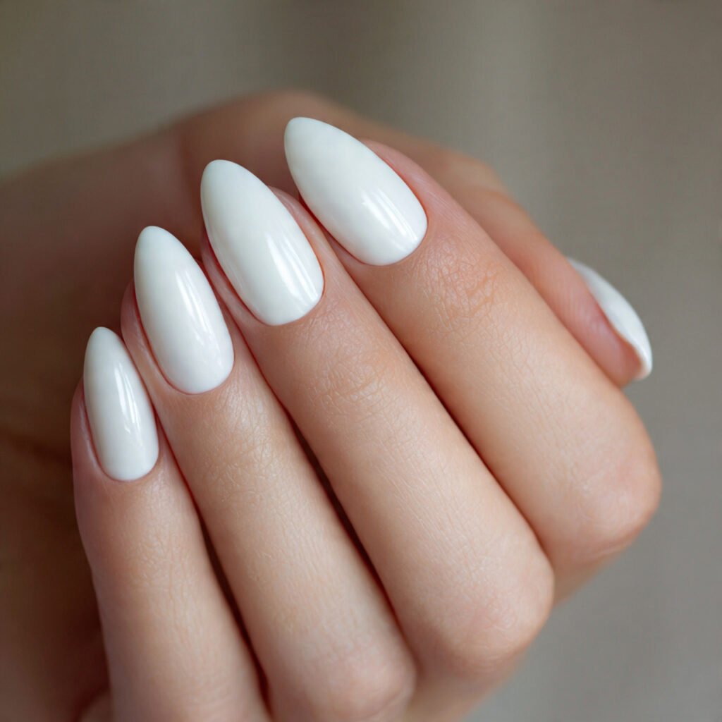 29 Best French Tip Nail Ideas That Go Way Beyond Basic White 2 Classic White on Almond Shape