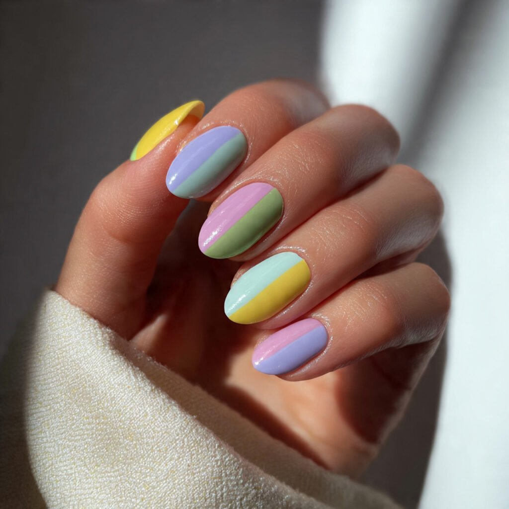 28 Easter Nail Ideas Spring Almond Looks You Will Obsess Over 29 Color Block Almond Easter Nail Ideas