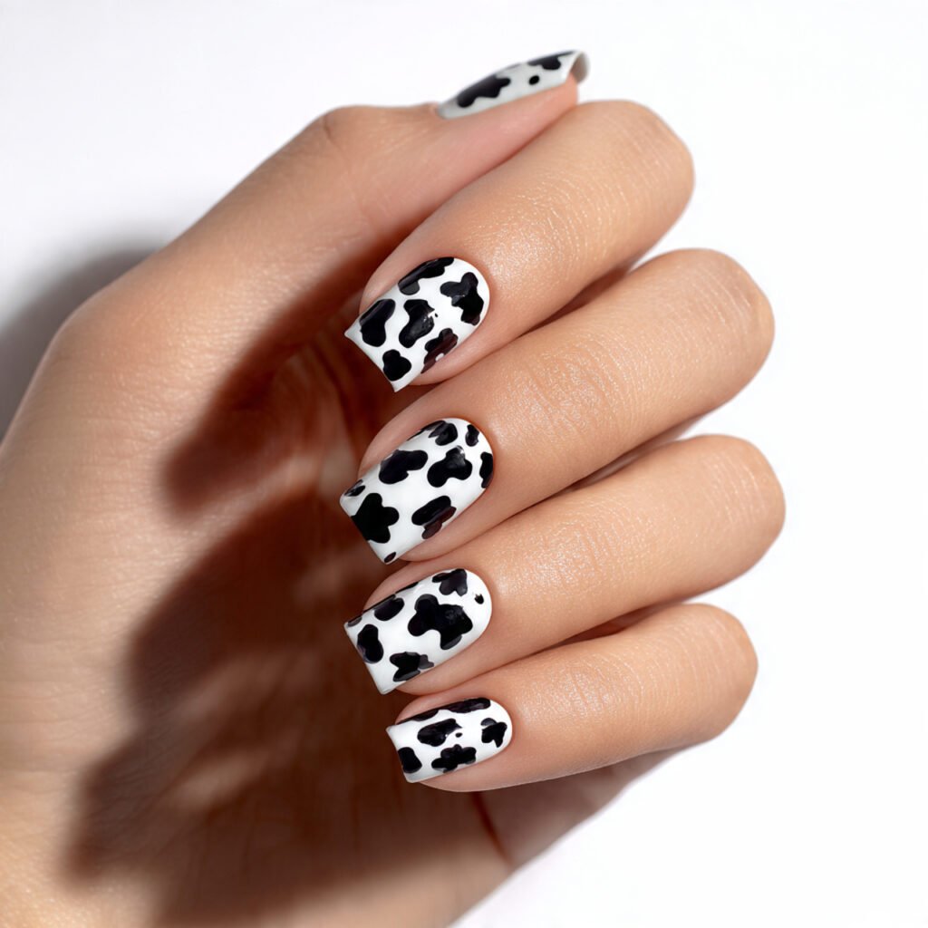 Cow Print Nails