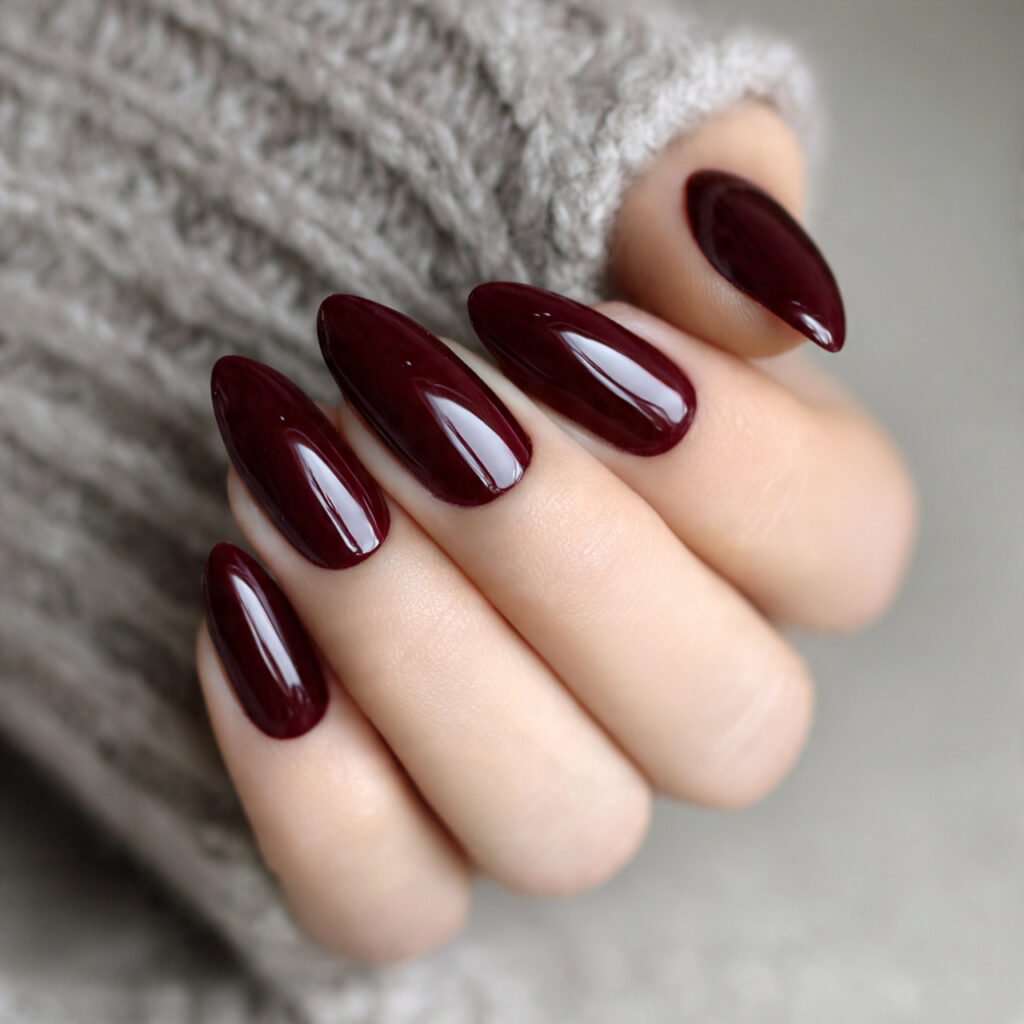 26 Stunning Fall Nail Ideas to Transform Your Look This Season 2 Dark Burgundy Fall Nail Ideas