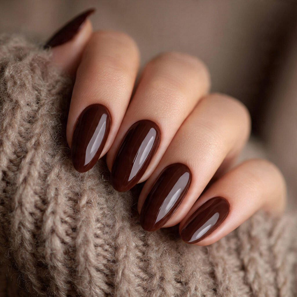 26 Stunning Fall Nail Ideas to Transform Your Look This Season 6 Deep Brown Nail Ideas