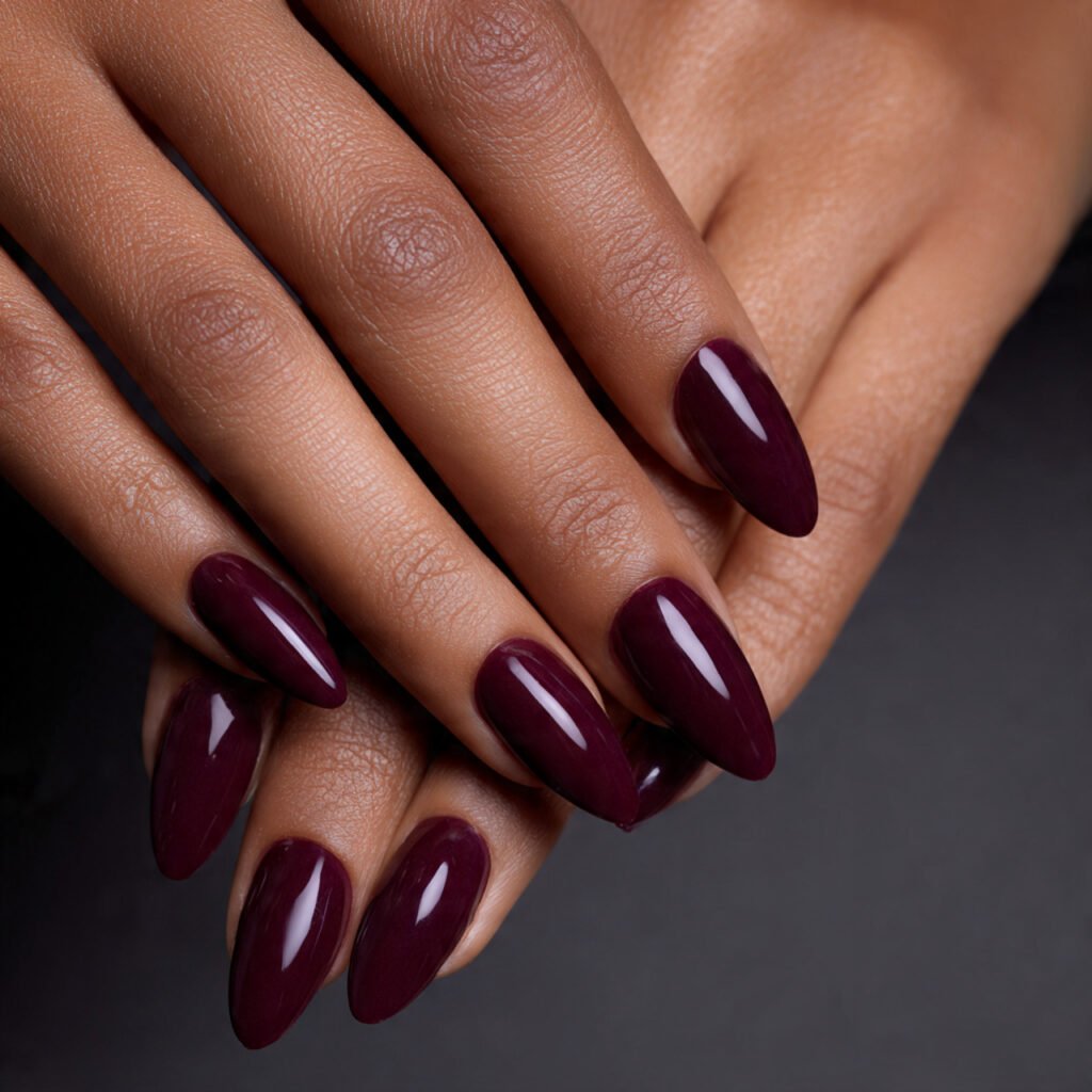 29 Fall Nail Ideas for Black Women From Burgundy to Gold Chrome 6 Deep Plum Nail Ideas for Fall