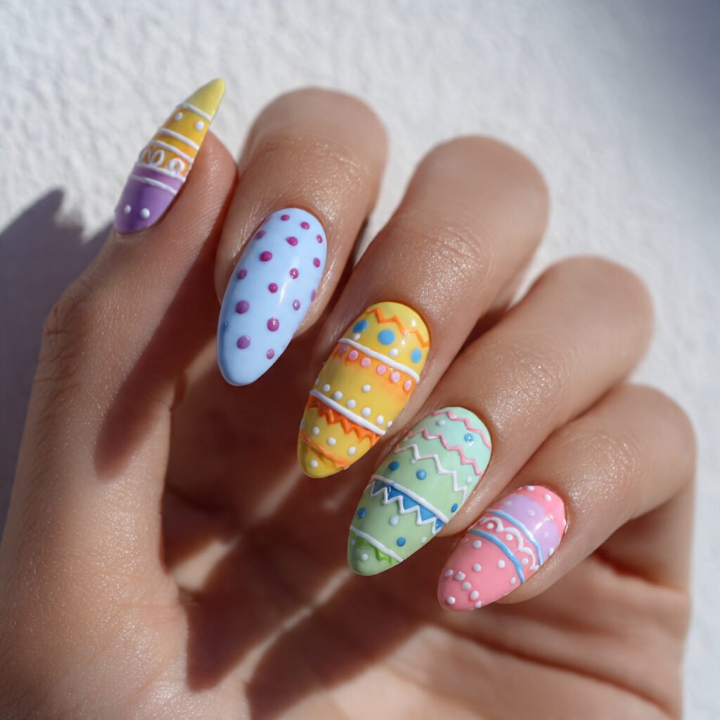 28 Easter Nail Ideas Spring Almond Looks You Will Obsess Over 8 Easter Egg Almond Nail Ideas