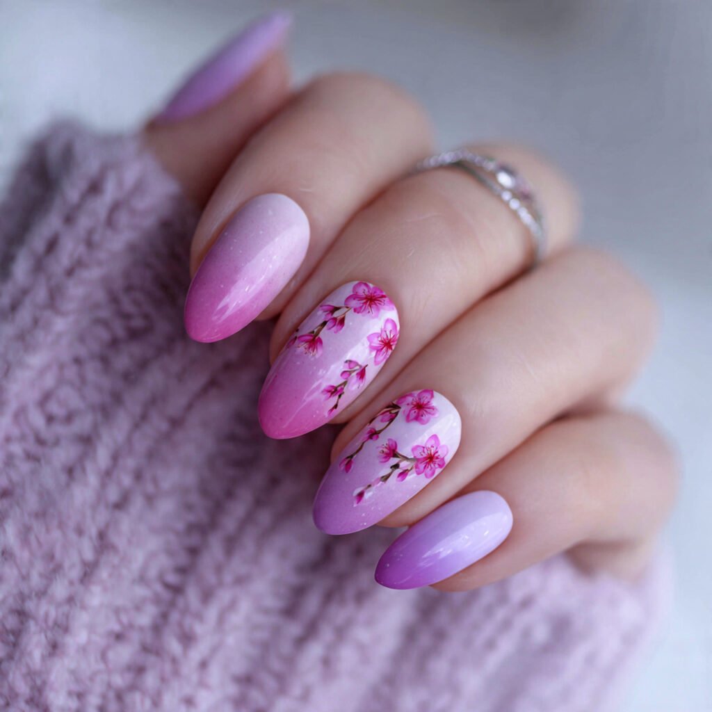 25 Spring Nails 2026 Ideas Flowers From Daisies to Dark Florals 21 Floral Ombre Nail Ideas for Spring 2026