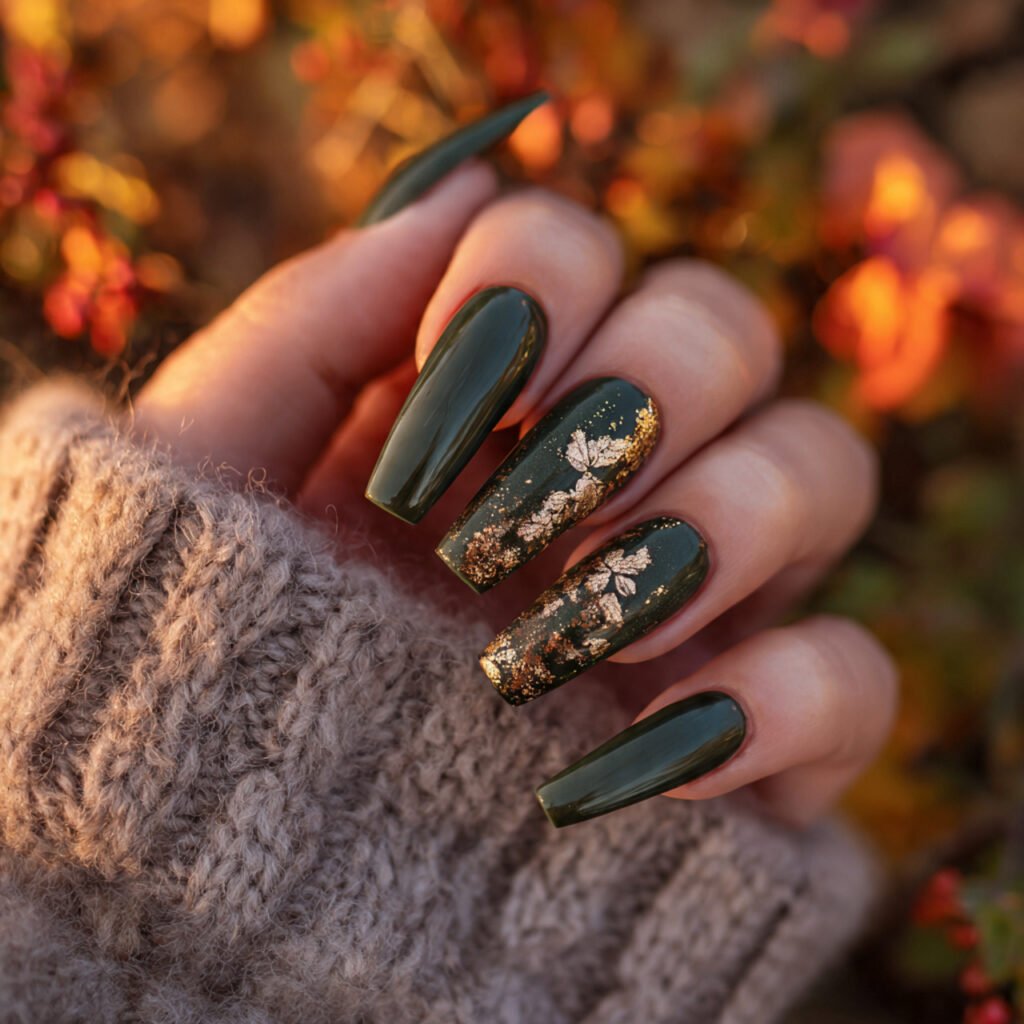 26 Stunning Fall Nail Ideas to Transform Your Look This Season 7 Forest Green Nail Ideas