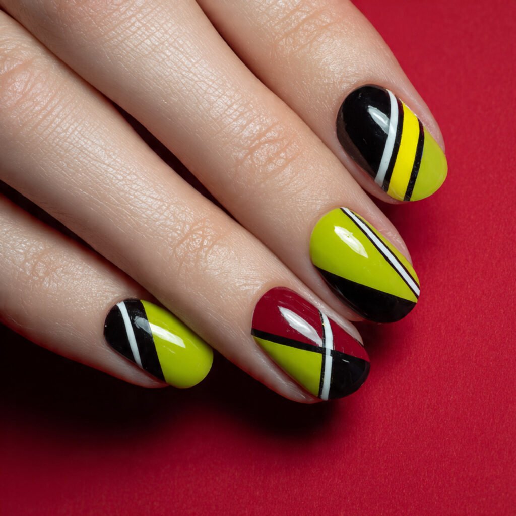 23 Square Nail Ideas You’ll Want to Copy This Season 13 Geometric pattern play style