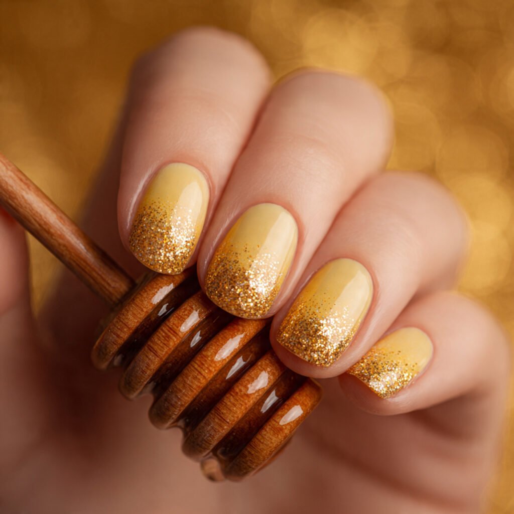 29 Best Easter Nail Ideas for a Fresh Spring Look 23 Honey gold highlights
