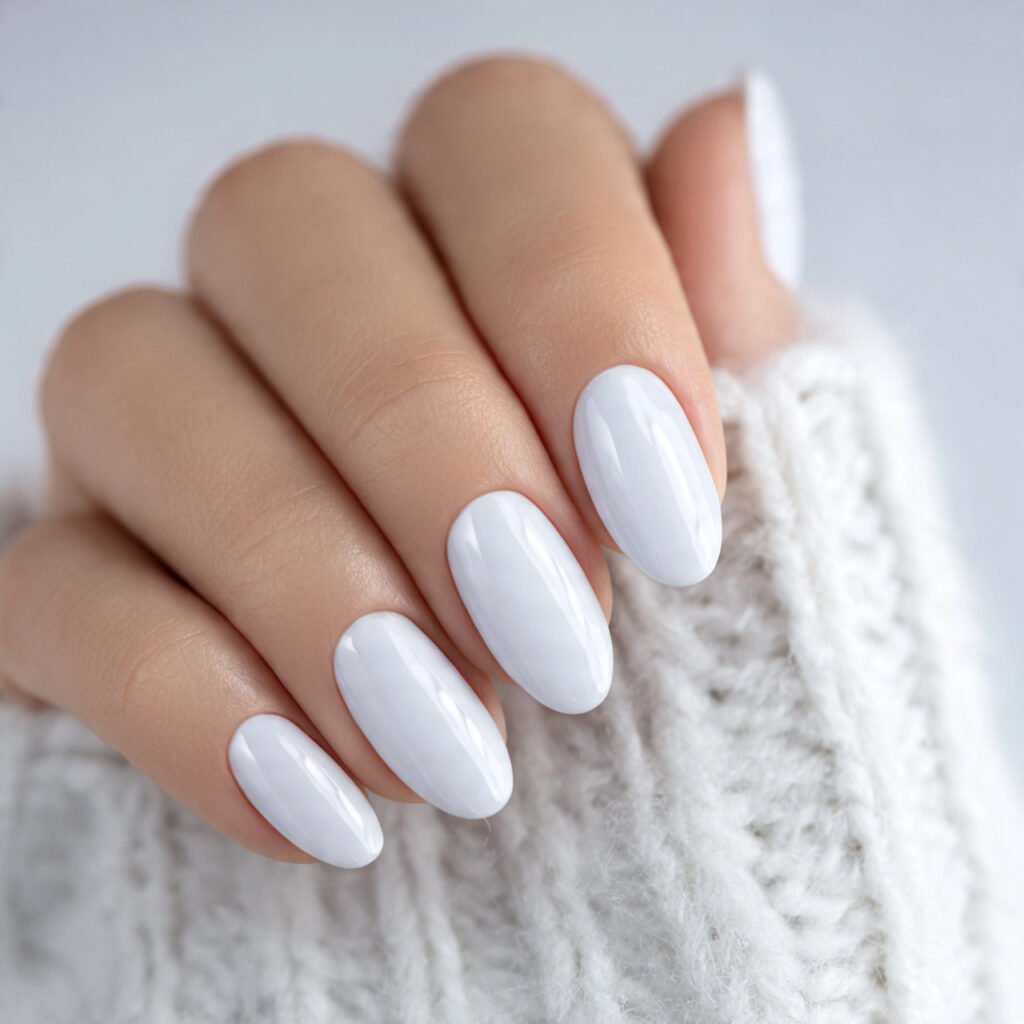 Icy White Nails