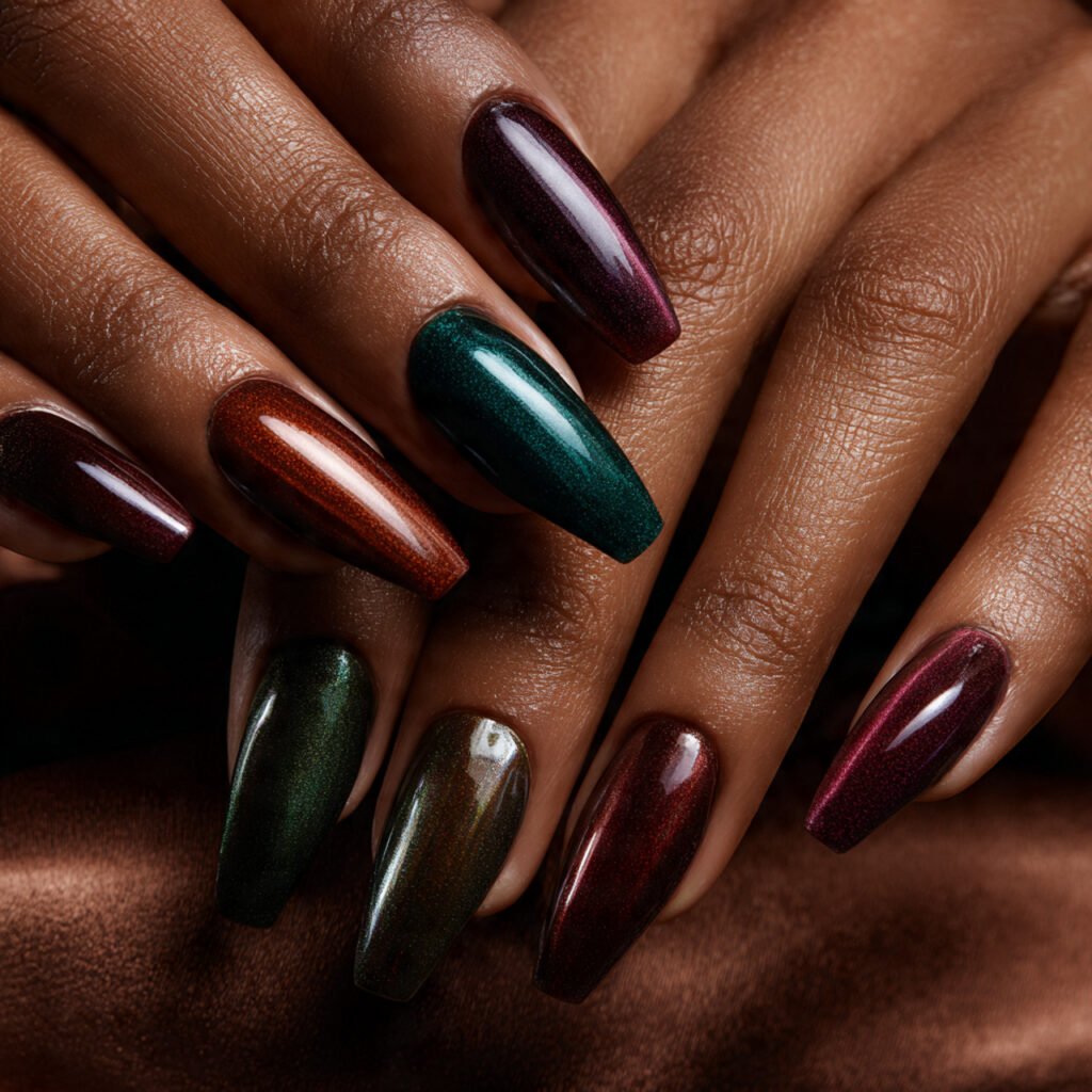 29 Fall Nail Ideas for Black Women From Burgundy to Gold Chrome 15 Jewel Tone Nail Ideas for Fall