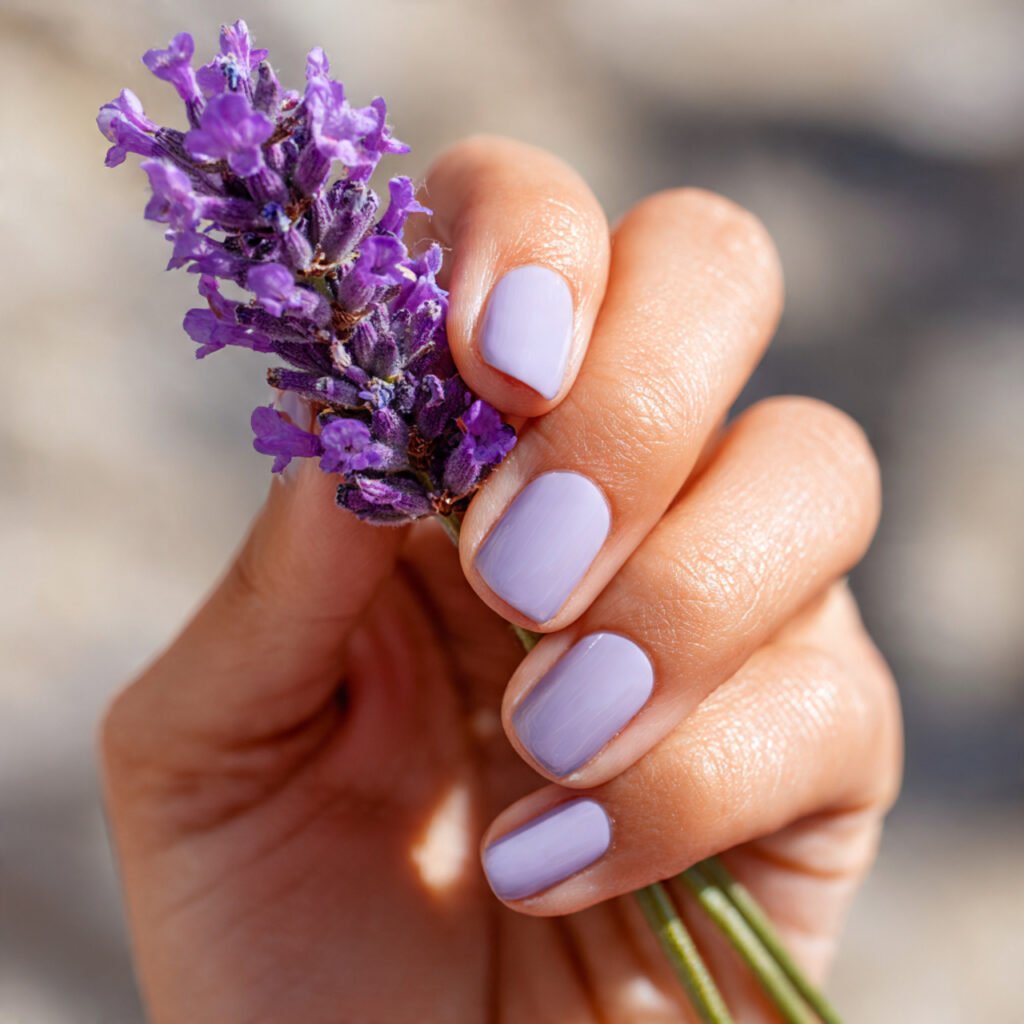 29 Best Easter Nail Ideas for a Fresh Spring Look 2 Pastel lavender wash