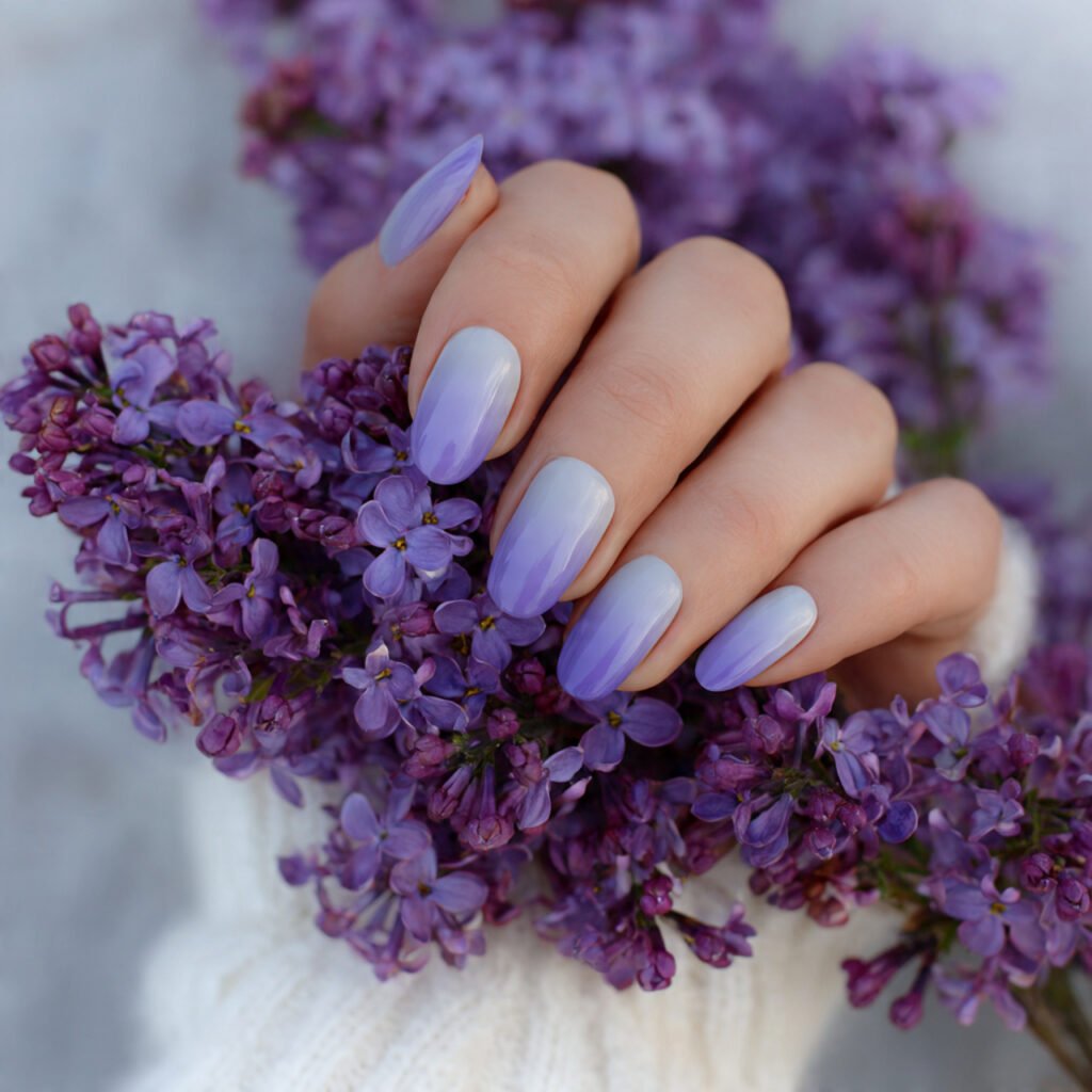 29 Best Easter Nail Ideas for a Fresh Spring Look 24 Soft lilac ombre