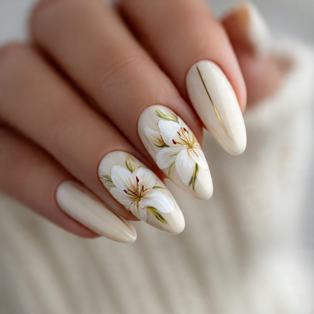 25 Spring Nails 2026 Ideas Flowers From Daisies to Dark Florals 11 Lily Nail Ideas for Spring 2026