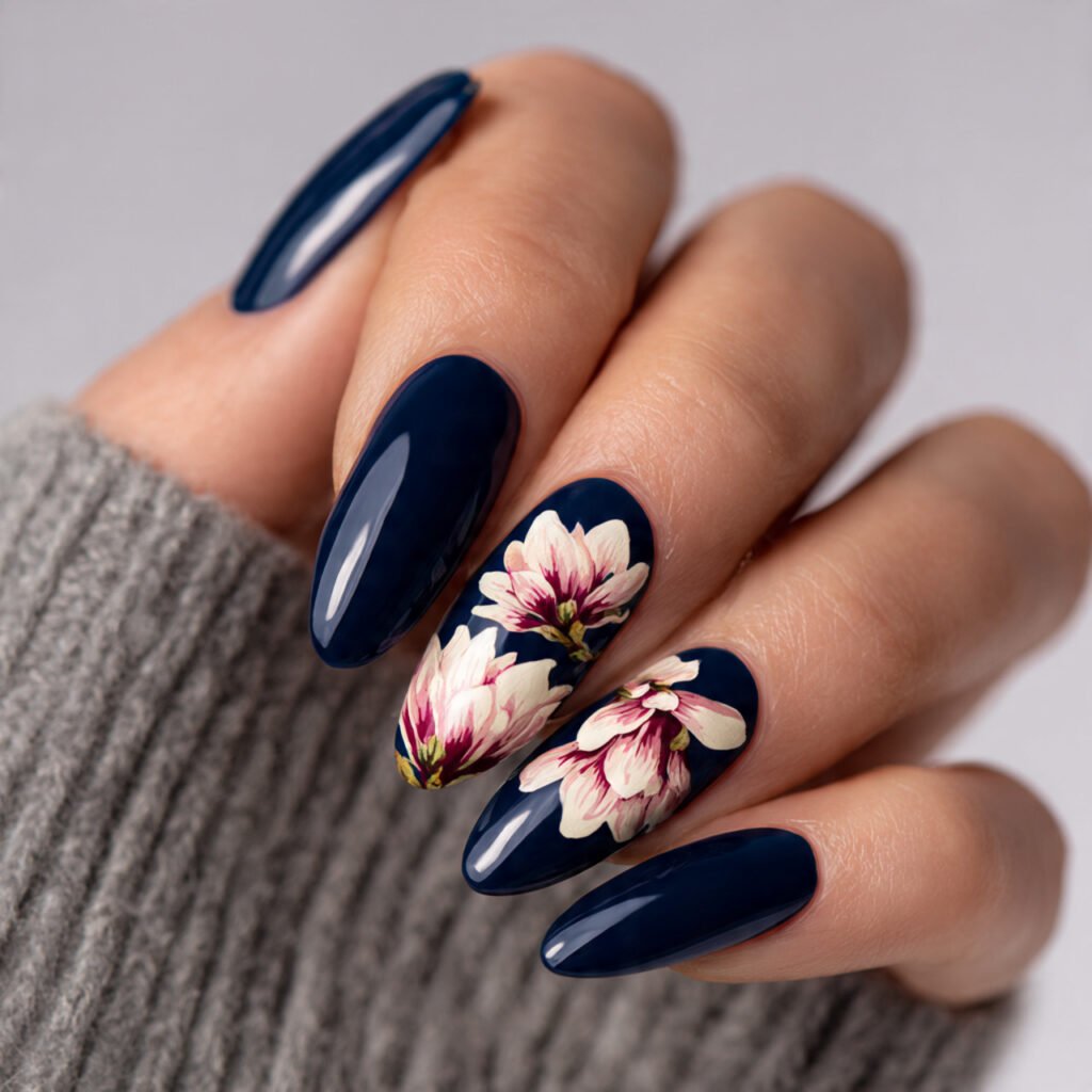 25 Spring Nails 2026 Ideas Flowers From Daisies to Dark Florals 8 Magnolia Nail Ideas for Spring 2026
